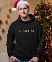 Zwarte Kerst Hoodie Kersttrui - Maat XL - Kerstkleding voor dames & heren