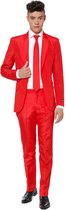 Suitmeister Red - Heren Pak - Casual Effen Gekleurd - Rood - Kerst - Maat XL