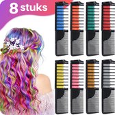 JT Products Haarkrijt Inclusief Kam – Haar Krijt Voor Kinderen - Haarkrijt Inclusief Kam - Hair Chalk 8 Kleuren – Haarverf – Haarmascara - Kinderfeestje – Feestje - Carnaval