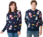 Foute Kersttrui "Happy Christmas" - Heren | Mannen - Dames | Vrouwen - Volwassen Maat 3XL