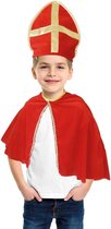 Sinterklaas Cape en Hoed Rood-Goud