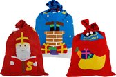 Zak Van Sinterklaas - Geschenkzak - 90 x 60 cm - 3 Stuks Assorti