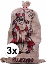 Jute zak voor Sinterklaas - 60 x 102 cm - Sinterklaas cadeauzak / strooizak