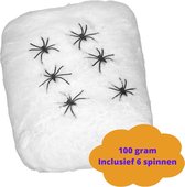 FG Halloween Spinnenweb 100gr incl. 6 spinnen - Halloween Decoratie - Halloween Versiering - Halloween Accesoires - Spinnenwebben