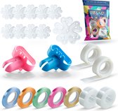 Fissaly® Ballonnen Accessoires Set met Ballonnenboog, Slinger & Lint, Stickers & Plakkers en Knoper