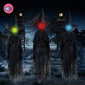 Halloween Decoratie - Halloween Pop Met Schreeuw Geluid - Halloween Poppen Licht Geluid RGB 7 Kleuren - 170CM - Halloween Buiten Decoratie