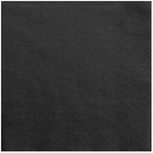 40x Papieren tafel servetten zwart 33 x 33 cm - Zwarte wegwerp servetten diner/lunch