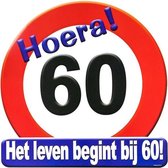 Hulde stopbord decoratie 60 jaar - 50 x 50 cm - Feestartikelen/versiering verjaardag leeftijden - Verkeersbord