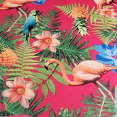Uitwasbare Statafel hoes - 80 x 120 cm - Polyester / Spandex - Bloemen - Fruit - Tropical - Feest - Roze - Hoes - Statafel