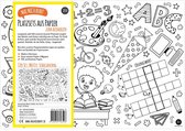 Inkleurbare Placemats - Kleurplaten - 12 stuks - Papieren Placemat - Onderlegger - Thema: School - Educatief & Creatief - Spelenderwijs Leren - Puzzelen, Letters & Cijfers - Placemats voor Kinderen - Kinderplacemat - Kleuren & Tekenen voor Kids