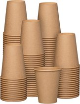 Kartonnen Koffiebeker 8oz 240 ml bruin/ drinkbeker - 100 Stuks- wegwerp papieren bekers - drinkbekers - milieuvriendelijk