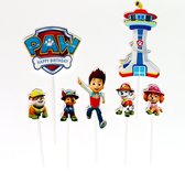 Paw Patrol Taart Decoratie 7 Delig - Taart Versiering - Happy Birthday -Paw Patrol Taart Topper - Topper - Paw Patrol Versiering - Versiering Verjaardag