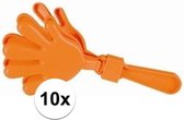 10x Oranje handklappers 23.5 cm - Oranje feestartikelen