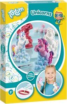 Totum Unicorn knutselset - eenhoorns gips gieten en beschilderen - incl. 7 verfkleuren & herbruikbare mal