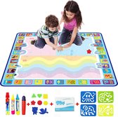 Igoods speelmat 100 x 100 cm - Tekenmat Met 4 Magic Pennen & Stempelset - Aqua Magic Doodle Mat voor Kinderen - Speelgoed Cadeau voor 1 tm 8 Jaar