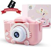 Digitale Kindercamera - HD 1080p - Roze - Kinder Camera Digitaal - Wegwerpcamera -  Vlogcamera - Fototoestel Voor Kinderen - Inclusief 32GB SD Kaart