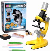 Hoobi® Microscoop Voor Kinderen - Junior Microscoop - Veel Accessoires - Biologisch - Wetenschap - Educatief - Tot X1200 - LED Verlichting - Kinder Speelgoed - Junior - Geel