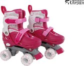 Street Rider Rolschaatsen Verstelbaar - Skeelers - Roze / Grijs - Maat 31/34