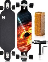 Big Bang Boards® Black Hole Edition Longboard – Drop Through Design – Volwassenen – Kinderen – Jongens – Meisjes – Longboard Cruiser – Dropthrough – Longboard – Longboards