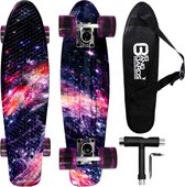 Big Bang Boards® Deep Sky met LED Wielen – Mini Cruiser – Skateboard Meisjes & Jongens – Pastel – Board Blauw – Flash Wheels – Wieltjes – Skateboard – Penny Board – 22 inch