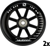 Nijdam Stuntstep wielen set - 100x24 mm - 2st - Full Black - Zwart/Zilver/Wit