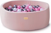 Ballenbak baby speelgoed roze - Kidsdouche 100% KATOEN ballenbad ballen 200 stuks Ø 7 cm - roze, zilver, parel