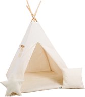 TIPI tent Beige met accessoires  TIPI + 2 kussens en mat