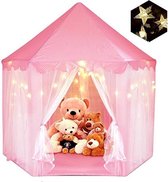 55 "x 53" Princess Castle Game Tent-Girls ’Playroom-Kinderspeelkamer-Indoor en Outdoor Games-Pink-Wordt geleverd met led-verlichting