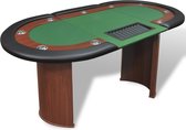 vidaXL Pokertafel voor 10 personen met dealervak en fichebak groen