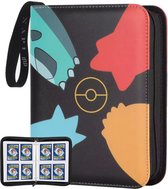 NAPI Verzamelmap Geschikt voor Pokémon - Map voor 400 Kaarten - 50 Pagina’s - 4 Pocket - Premium Kwaliteit - Zwart - Box - Binder