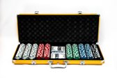 Texas' Finest Gouden Pokerset - 500 poker chips - met QR code