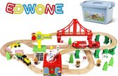 Houten Speelgoed Trein set - Multikleur - 80 delig met Elektrische Trein - Vroege educatieve ontwikkeling - Jongen en meisjes - Kinderen - 3 jaar - Gift - Cadeau - 4yourkids