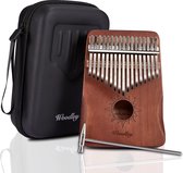 Kalimba set - 17 tonen - Duimpiano - Muziekinstrument - Mahoniehout - Inclusief waterdichte opbergcase