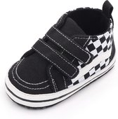 Stoere hoge baby schoenen - babysneakers van Baby-Slofje - zwart maat 19 ( 13 cm)