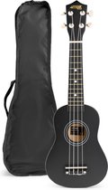 21 Inch Ukelele Set met Extra Snaren, Stemapparaat, Plectrums en Tas - MAX UKEY - Muziekinstrument - Zwart