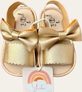 Youka - Sandalen Nour - Baby - Meisje - Zomer - Schoenen - Klittenband - Strik - Goud - 0-6 maanden