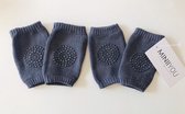 2 paar - Knie sokken grijs - anti slip - baby kruipbeschermers