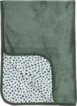 Meyco Reisdeken fleece Cheetah - Forest Green - 75x100cm