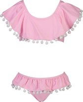 Snapper Rock - Flounce Bikini voor meisjes - Pom Pom - Roze - maat 98-104cm