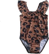 Badpak meisjes - Luipaardprint – Bruin – Zwempak meisjes – (Leeftijd ca. 2 – 3 jaar)
