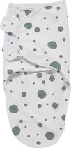 Meyco Dots swaddlemeyco inbakerdoek - stone green - 0-3 maanden