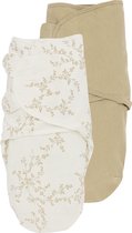 SwaddleMeyco inbakerdoek Branches/Uni - 2-pack - sand - 0-3 maanden