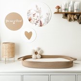 Little Moon Verschoonmand XL - Incl. Extra Dik Matras en Matrashoes van 100% Biologisch Katoen - Aankleedkussen - Milieuvriendelijk Geweven Katoen - Naturel Sand