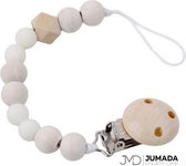 Jumada's Fopspeen - Speenkoord - Kraamcadeau - Baby - Speen - Kralen - Speenketting - Hout - Wit