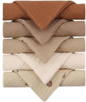 Lalieloe Spuugdoekjes - Monddoekjes - 5 stuks - Beige - 23 x 23 cm - Met lusje