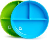 Munchkin 2 pk  bordjes met zuignap/suction plates blauw/groen