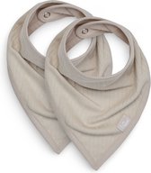 Jollein Slab Bandana Basic Stripe - Nougat - 2 Stuks