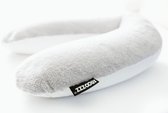 Snoozzz Voedingskussen Zwangerschapskussen Zijslaapkussen - met extra zachte afneembare hoes  - 185 cm - Teddy grijs wit