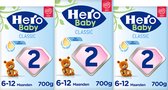 Hero Baby Opvolgmelk Classic 2 Vanaf 6+ Maanden - Flesvoeding - 3 x 700gr - Standaard 2 - met Melkvet - Palmolie Vrij