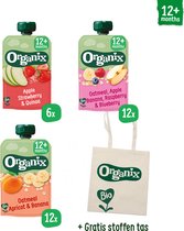 Organix Knijpfruit Maandbox 12+ Maanden - 100% Biologisch - Fruit Knijpzakje Peuter - 30 Stuks